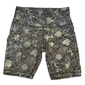 Women's Lululemon Wunder Train High Rise Shorts 8" Crunch Black Iridescent Foil